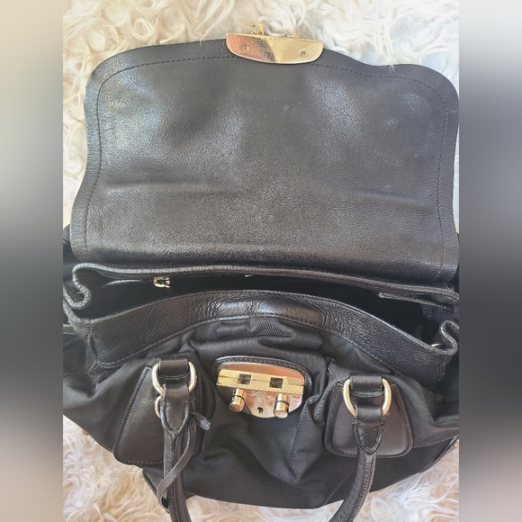 Gorgeous Authentic Prada Push Lock Side Pocket Black Tote, Great Condition - Picture 10 of 16